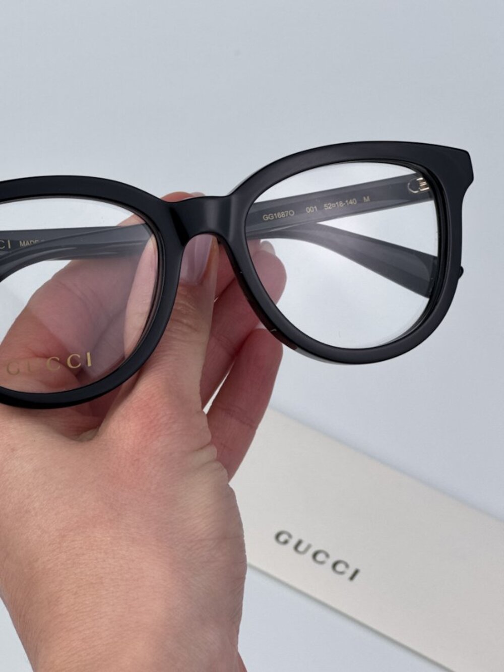 GUCCI GG1687O 001 BLACK OVAL EYEGLASSES